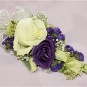 Corsage in purple and ivory 