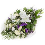 White &amp; purple funeral sheaf