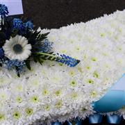 Blue and white pillow
