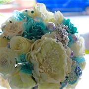 Marnie cream and teal silk posy