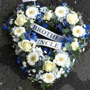 Blue and white open heart