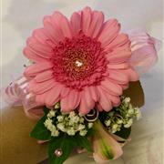 Pink Gerbera wrist corsage