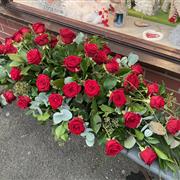 Red rose coffin spray
